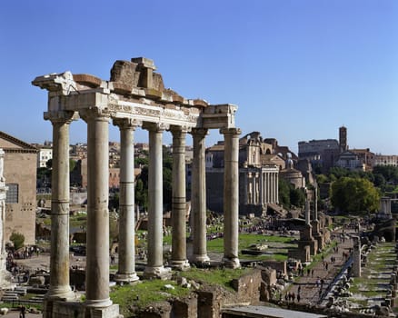 ... View over the Roman Forum from the southwest (2006) - 6x7