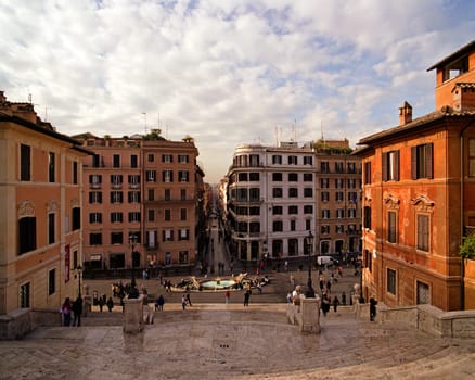 View from the Spanish Steps to Rome's Piazza Spagna - 6x7