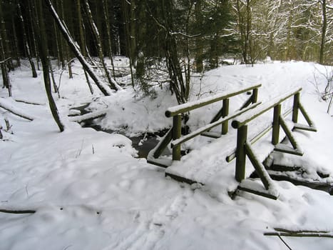 Brook in the snow