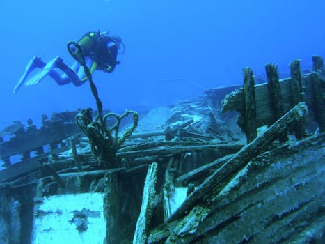 At the wreck