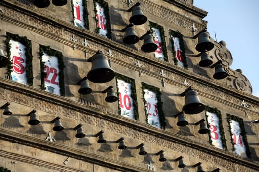 Giant calendar at the wedding house in Hamelin (Lower Saxony)
