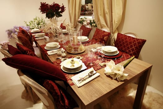 Laid table