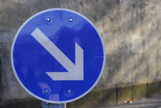 ... modern traffic sign with reflector foil...