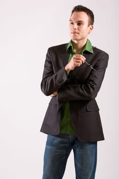 Man in jacket and jeans