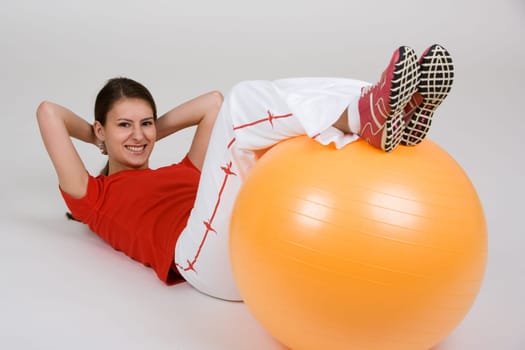 Young woman with exercise ball 5