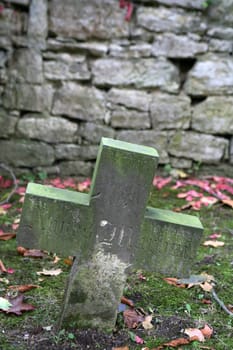 In an old cemetery