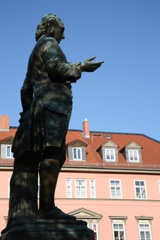 Bronze statue on Wielandplatz in Weimar