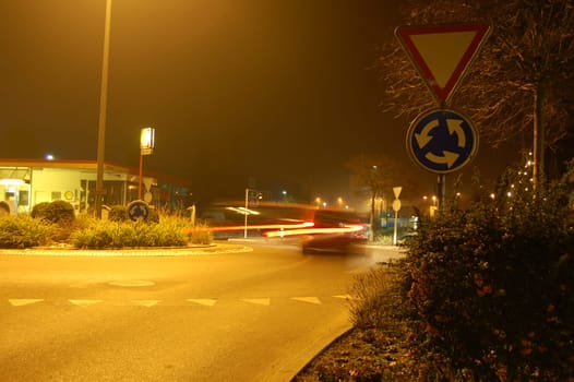 Roundabouts at night