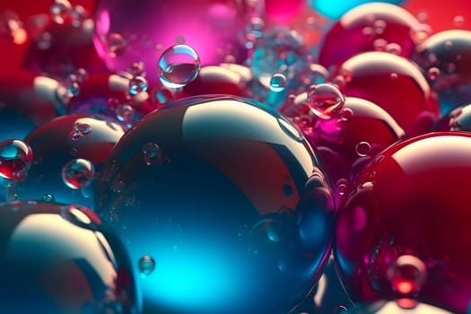 abstract background of colorful shiny gloss spheres or bubbles. Neural network generated in May 2023. Not based on any actual person, scene or pattern.