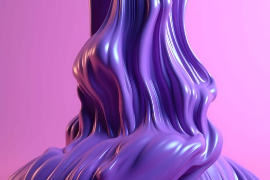 Abstract smooth shaped formless opaque pastel purple liquid flow background. Neural network generated in May 2023. Not based on any actual person, scene or pattern.