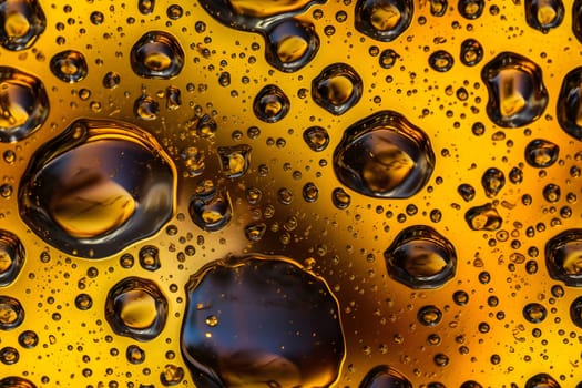 seamless yellow texture and full-frame background of water with oil or air bubbles. Neural network generated in May 2023. Not based on any actual person, scene or pattern.