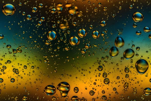 seamless yellow texture and full-frame background of water with oil or air bubbles. Neural network generated in May 2023. Not based on any actual person, scene or pattern.