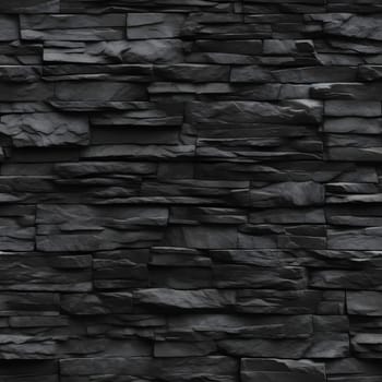 Seamless texture of dark grey black slate tile wall. Neural network generated in May 2023. Not based on any actual person, scene or pattern.