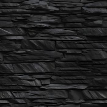 Seamless texture of dark grey black slate tile wall. Neural network generated in May 2023. Not based on any actual person, scene or pattern.