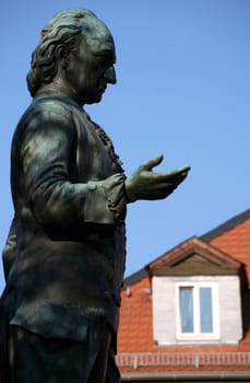 Bronze statue on Wielandplatz in Weimar