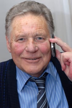 Senior with mobile phone