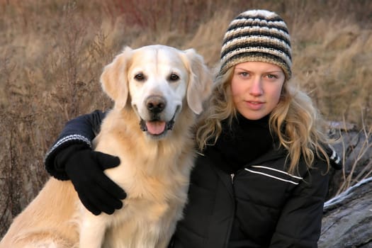 Young woman with dog