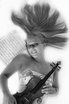 Violinist with blond hair
