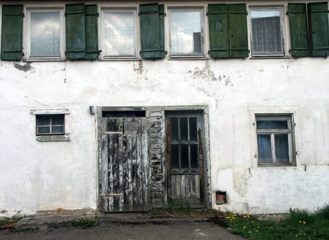 Dilapidated house front