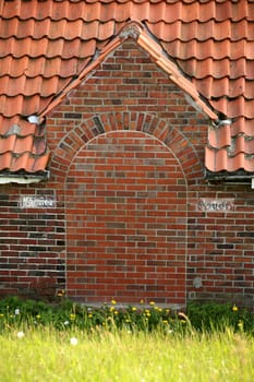 Walled-up old toilet house in Cuxhaven,just behind the dike