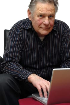 Senior with laptop