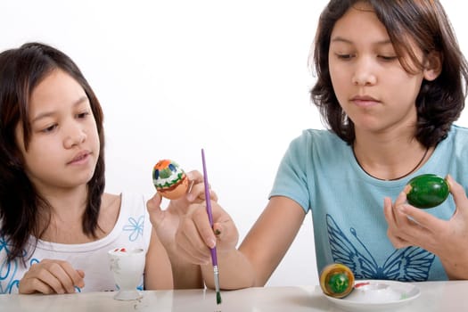 Painting Easter eggs