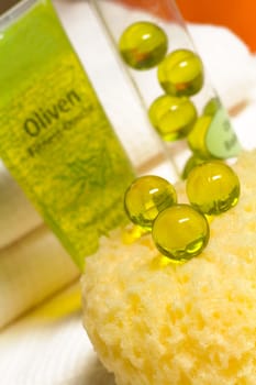 yellow bath pearls
