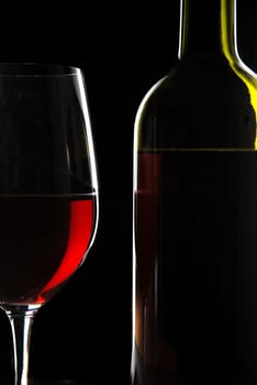 Wine bottle with glass