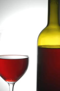 Wine glass with bottle