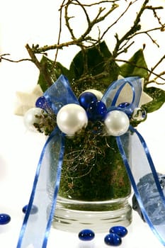 Christmas decoration blue white