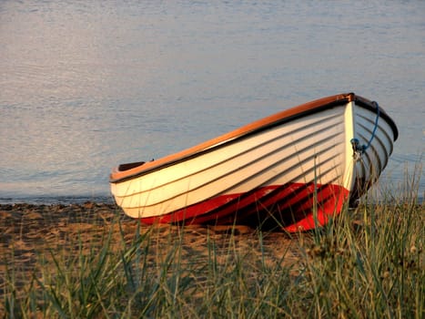 The beach in Simrishamn/Sweden on a summer evening. (conjured up a softer light with a filter)