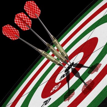 Darts hits