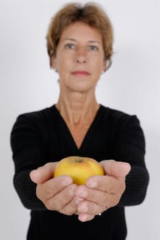 Woman with apple
