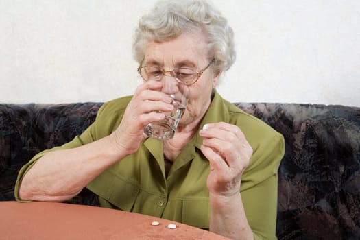 Pensioner with pills