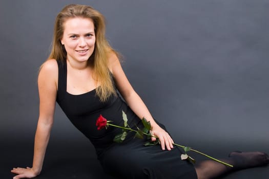 Miryam lying with rose