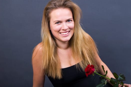 Miryam with Rose close up