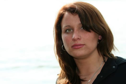 Pretty young woman with brunette hair