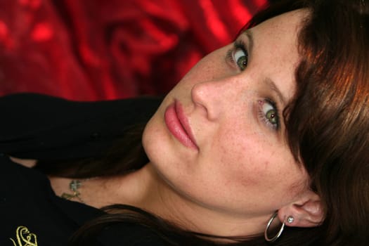 Pretty young woman with brunette hair
