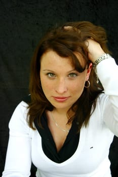 Pretty young woman with brunette hair