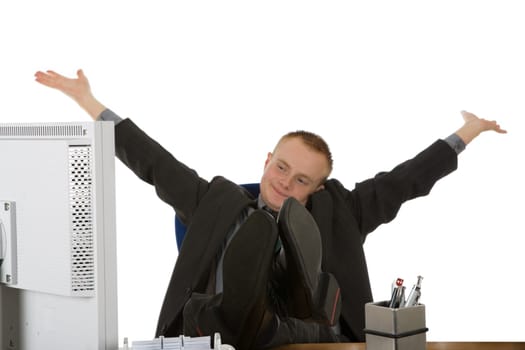Businessman jubilant