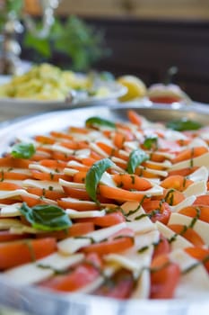 At the buffet - tomatoes with mozzarella
