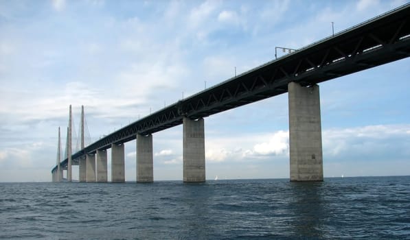 The connection between Denmark and Sweden,the Øresund Bridge,the fastest and most convenient way. Photographed by aboard/sailing ship (f2,7 - 1/1000)
