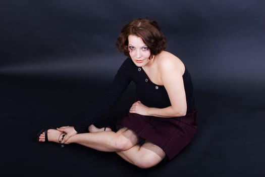 Angelique's hand on her foot