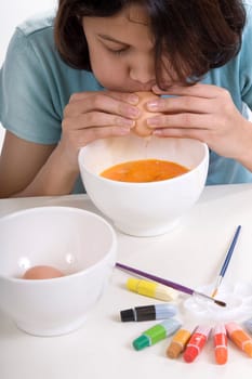 Blowing out the egg
