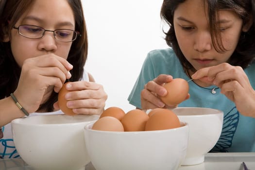 Painting Easter eggs