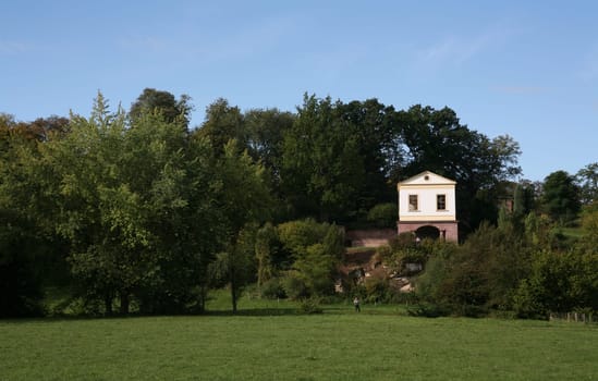 The park on the Ilm in Weimar with the Roman House