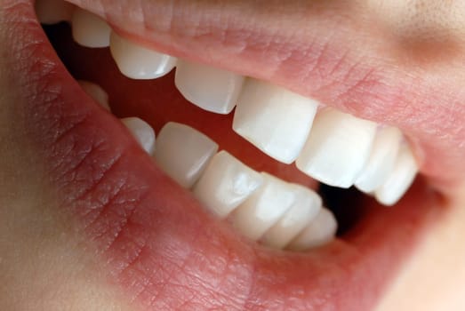 Laughing woman's mouth