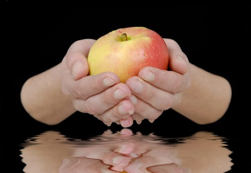 The wet apple
