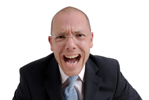 Screaming businessman