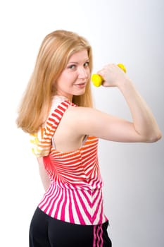 Franziska with dumbbells right hand